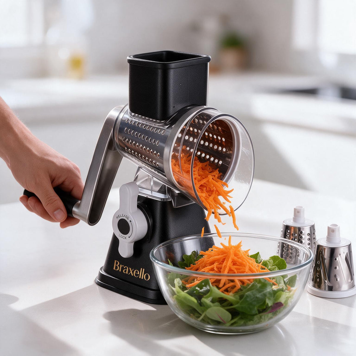 Braxello 3-in-1 Multi Functional Rotary Grater